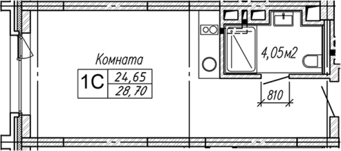 Продажа 1-комнатной студии в&nbsp;жилом комплексе «Апарт-отель Gagarin City (Гагарин Сити)»