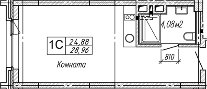 Продажа 1-комнатной студии в&nbsp;жилом комплексе «Апарт-отель Gagarin City (Гагарин Сити)»