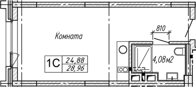 Продажа 1-комнатной студии в&nbsp;жилом комплексе «Апарт-отель Gagarin City (Гагарин Сити)»