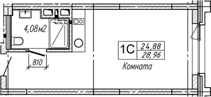 Продажа 1-комнатной студии в&nbsp;жилом комплексе «Апарт-отель Gagarin City (Гагарин Сити)»