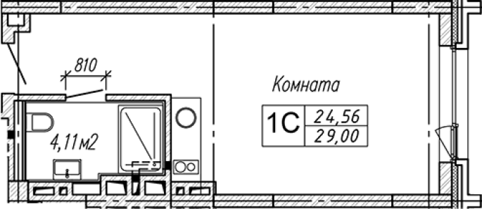 Продажа 1-комнатной студии в&nbsp;жилом комплексе «Апарт-отель Gagarin City (Гагарин Сити)»