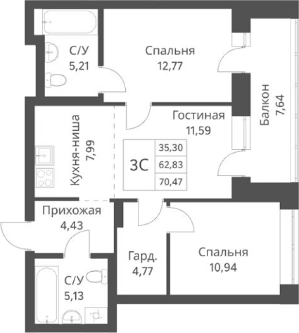 Продажа 2-комнатной в&nbsp;жилом комплексе «Фора»