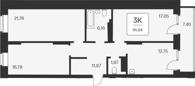 Продажа 3-комнатной в&nbsp;жилом комплексе «Сакура парк»