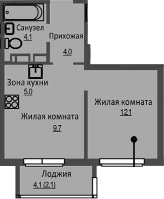 Продажа 2-комнатной студии в&nbsp;жилом комплексе «Новый бронный»