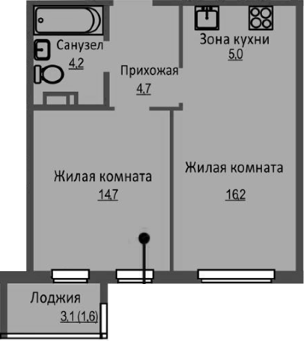 Продажа 2-комнатной студии в&nbsp;жилом комплексе «Новый бронный»