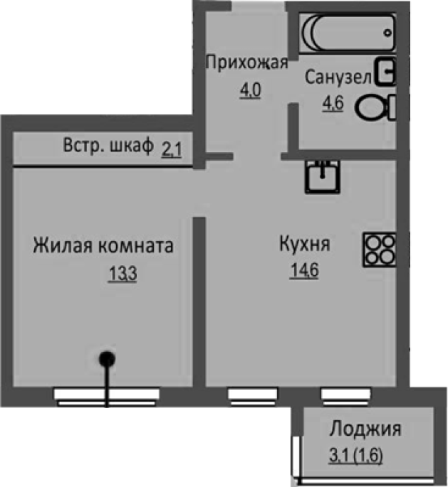 Продажа 1-комнатной в&nbsp;жилом комплексе «Новый бронный»
