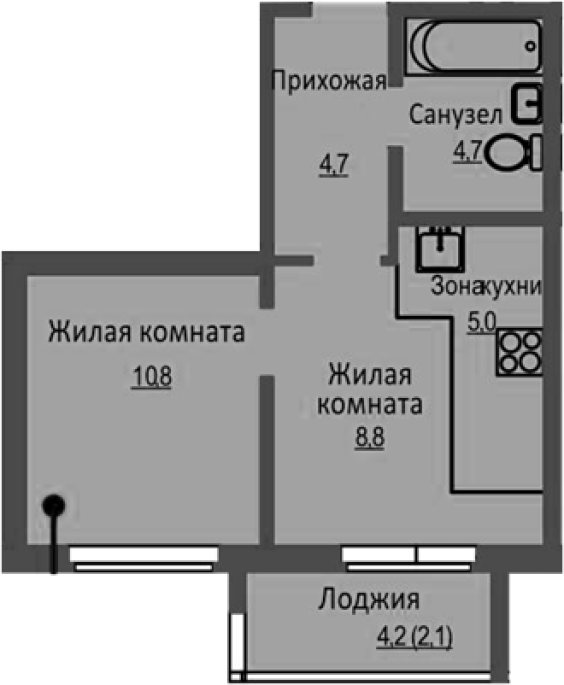Продажа 2-комнатной студии в&nbsp;жилом комплексе «Новый бронный»