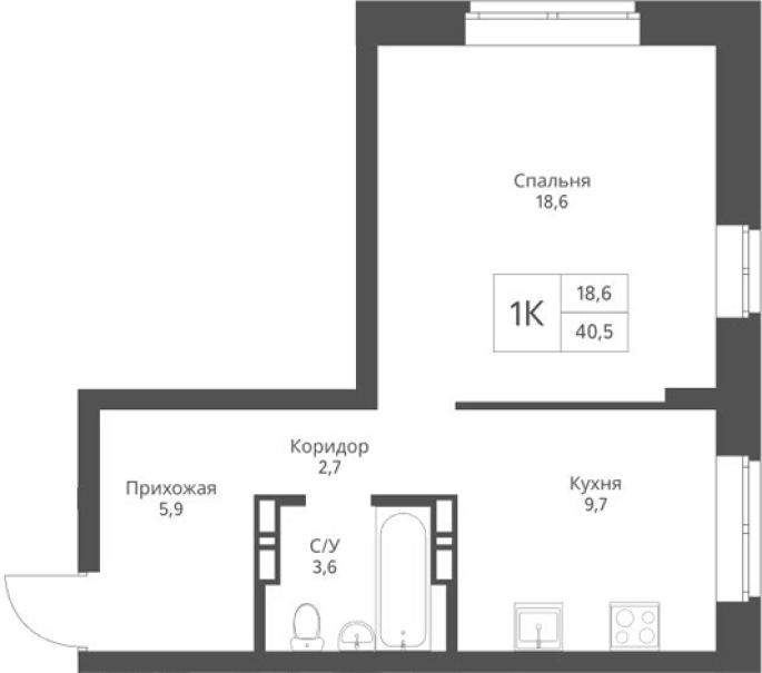 Продажа 1-комнатной в&nbsp;жилом комплексе «Экоград 12 дворов»
