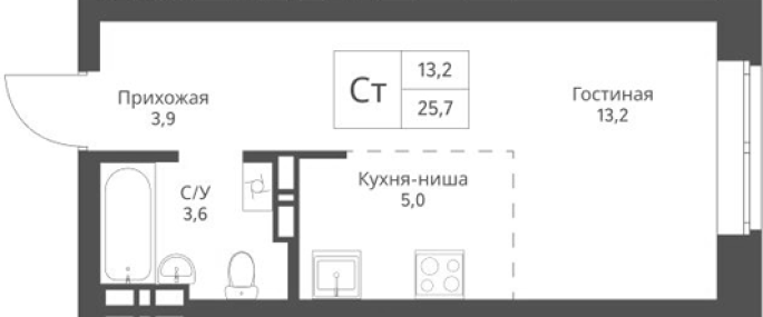 Продажа 1-комнатной студии в&nbsp;жилом комплексе «Экоград 12 дворов»