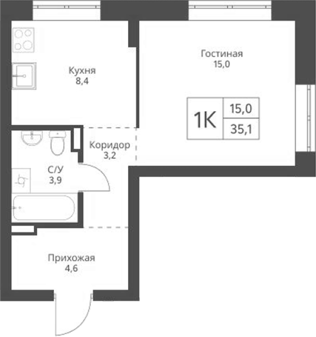 Продажа 1-комнатной в&nbsp;жилом комплексе «Экоград 12 дворов»
