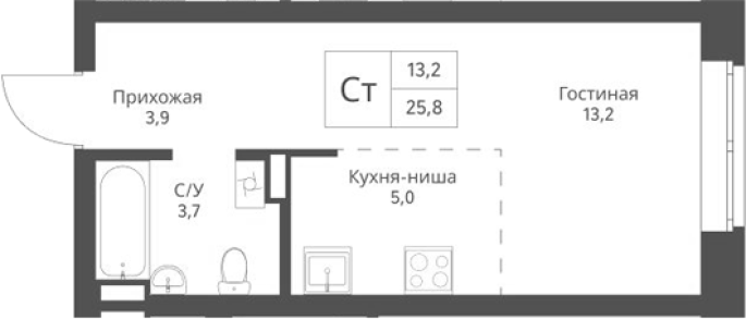 Продажа 1-комнатной студии в&nbsp;жилом комплексе «Экоград 12 дворов»