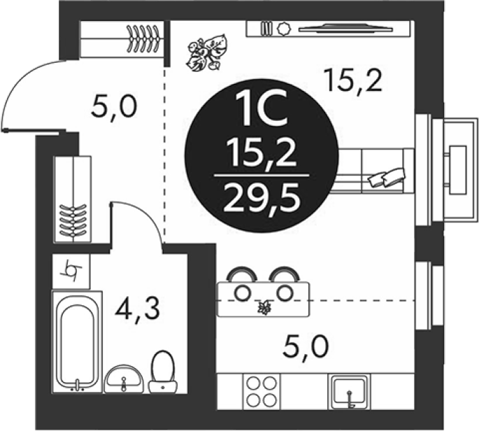 Продажа 1-комнатной студии в&nbsp;жилом комплексе «Скандинавские кварталы»