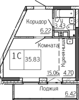 1-комнатная студия в жилом комлексе «Сакура парк»