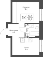 1-комнатная в жилом комлексе «Экоград 12 дворов»